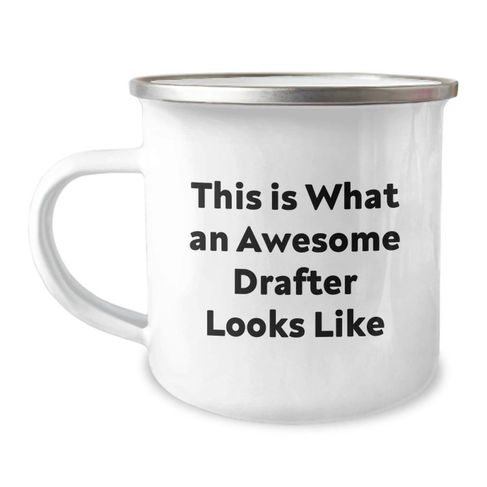 Funny Inspirational Gifts from Friends for Drafter Graduation Unique Camping Mug, This Is What An Awesome Drafter Looks Like - Image 1
