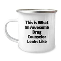 Load image into Gallery viewer, Drug Counselor Inspirational Gifts from Friends for Graduation Unique Camping Mugs - &#39;This Is What An Awesome Drug Counselor Looks Like&#39; Quote - Image 1
