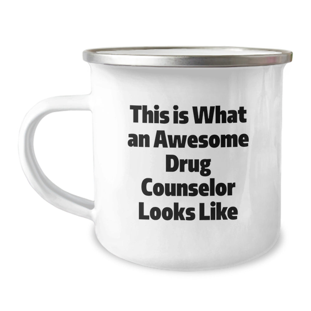 Drug Counselor Inspirational Gifts from Friends for Graduation Unique Camping Mugs - 'This Is What An Awesome Drug Counselor Looks Like' Quote - Image 1
