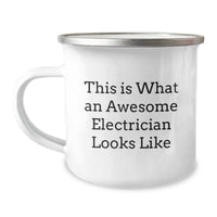 Load image into Gallery viewer, Electrician Gifts from Friends Unique Camping Mugs for Electrician Graduation with Inspirational Quote &#39;This Is What An Awesome Electrician Looks Like&#39; for Men Women Friends Family - Image 1
