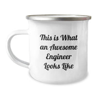 Load image into Gallery viewer, Inspirational Engineer Gifts from Friends for Men Graduation Unique Camping Mug, &#39;This Is What An Awesome Engineer Looks Like&#39; Funny Quote, 12 oz Stainless Steel - Image 1
