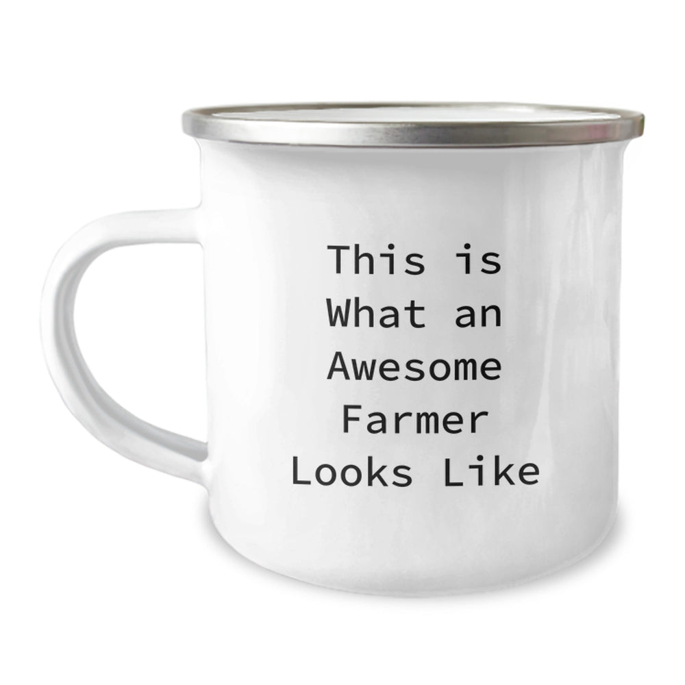 Funny Farmer Gifts - This Is What An Awesome Farmer Looks Like Camping Mug, Gifts from Men to Women, Graduation Unique Gifts for Farmer - Image 1