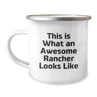 Load image into Gallery viewer, Funny Rancher Gifts from Friends - This Is What An Awesome Rancher Looks Like - 12 oz Camping Mug for Men and Women - Unique Birthday Unique Gifts - Image 1

