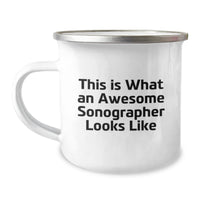 Load image into Gallery viewer, Funny Sonographer Gifts from Friends, Awesome Birthday Unique Gifts for Sonographer, Camping Mug Quote, &#39;This Is What An Awesome Sonographer Looks Like&#39; - Image 1
