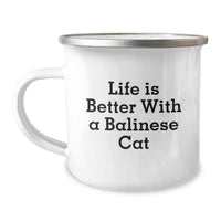 Load image into Gallery viewer, Unique Gifts from Men for Balinese Cat Lovers on Birthday with Funny Quote Camping Mug-12 oz Stainless Steel - Image 1
