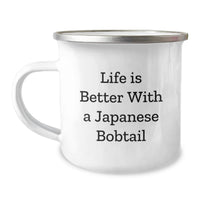 Load image into Gallery viewer, Japanese Bobtail Cat Inspired Camping Mugs for Friends Birthday Unique Gifts from Men to Family - 'Life Is Better With A Japanese Bobtail' Funny Quote - Image 1