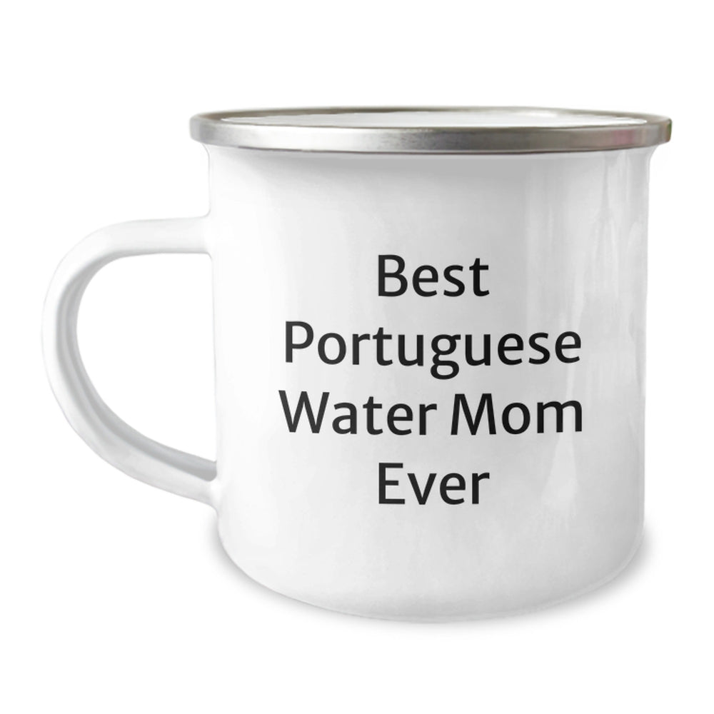 Funny Portuguese Water Dog Gifts from Mom - Best Portuguese Water Mom Ever - 12 oz Camping Mug for Portuguese Water Dog Lovers on Graduation - Image 1