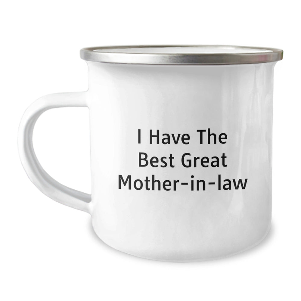 Funny Mom-in-law Gifts from Friends, 'I Have The Best Great Mom-in-law' Camping Mug for Birthday - Image 1