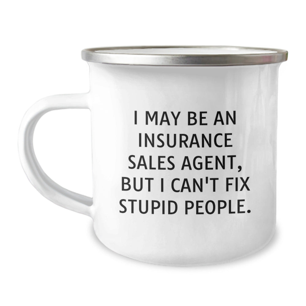 Gifts from Men Insurance Sales Agents - Funny Camping Mug for Insurance Sales Agent Friends at Christmas Unique - Image 1