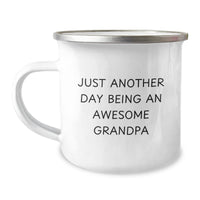 Load image into Gallery viewer, Funny Grandpa Gifts from Family for Grandpa, Unique Camping Mug for Grandpa Dad, &#39;Just Another Day Being An Awesome Grandpa&#39; Quote Grandpa Mug, Ideal Gift for Grandpa on Christmas - Image 1
