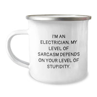 Load image into Gallery viewer, Funny Electrician Camping Mug Gifts for Electricians Birthday Unique Presents from Friends - Image 1