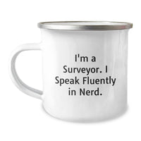 Load image into Gallery viewer, Funny Surveyor Gifts for Men, &#39;I&#39;m A Surveyor. I Speak Fluently In genius.&#39; Camping Mug, Birthday Unique Gifts from Friends, Coworkers, Family - Image 1
