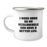 Load image into Gallery viewer, Vizsla Dog Lovers Camping Mug, Funny Quote Gifts from Friends to Family, 12 oz Stainless Steel with Enamel Finish - Image 1
