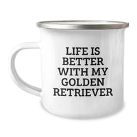 Load image into Gallery viewer, Funny Golden Retriever Dog Gifts from Friends for Birthday Unique Camping Mugs Life Is Better With My Golden Retriever - Image 1