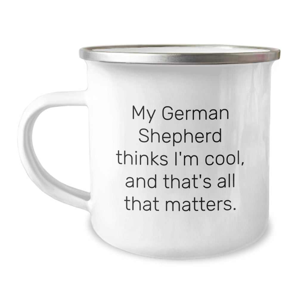 Funny German Shepherd Dog Gifts from Men to Friends, German Shepherd Dog Lover Camping Mug for Birthday Unique Gifts - Image 1