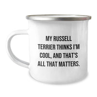Load image into Gallery viewer, Russell Terrier Dog Lovers Funny Gifts from Men to Friends Birthday Unique Mug, Camping Mug with Cool Quote, Russell Terrier Dog Enthusiasts Delight - Image 1