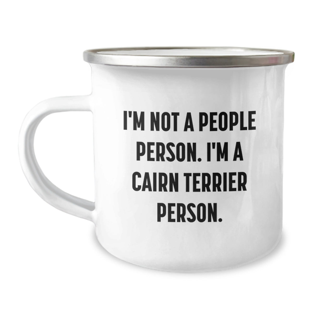 Cairn Terrier Dog Lovers Funny Gifts from Friends for Birthday, 'I'm Not A People Person. I'm A Cairn Terrier Person.' Camping Mug - Image 1