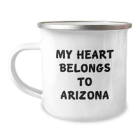 Load image into Gallery viewer, Arizona Camping Mug, My Heart Belongs To Arizona, Funny Quote, Gifts from Friends to Arizona Men, Birthday Unique Gifts for Arizona Lovers - Image 1