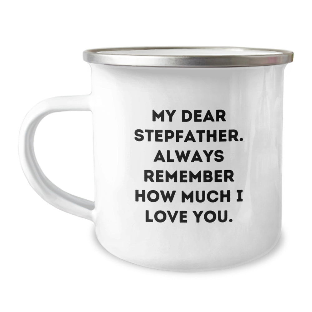 Funny Stepfather Gifts, Personalized 'My Dear Stepfather' Camping Mug for Graduation, Gifts from Family to Men - Image 1