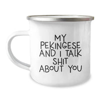 Load image into Gallery viewer, Funny Pekingese Dog Lover&#39;s Camping Mug Gifts from Friends for Pekingese Dog Owners on Christmas Morning - Image 1
