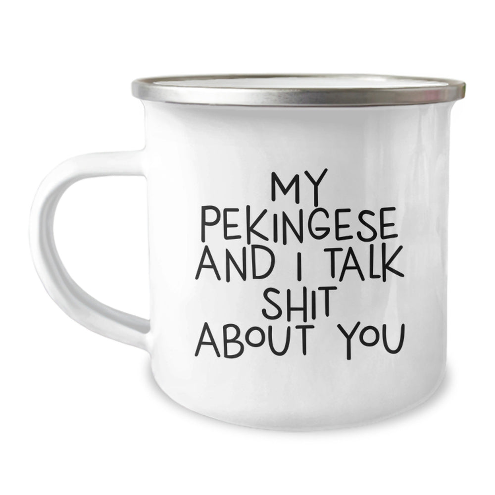 Funny Pekingese Dog Lover's Camping Mug Gifts from Friends for Pekingese Dog Owners on Christmas Morning - Image 1