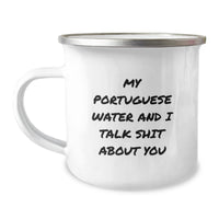 Load image into Gallery viewer, Unique Portuguese Water Dog Gifts for Men, Funny Mugs for Christmas, Gifts from Men to Family and Friends, Camping Mugs with Enamel Finish, Portuguese Water Dog Lovers Quote - Image 1
