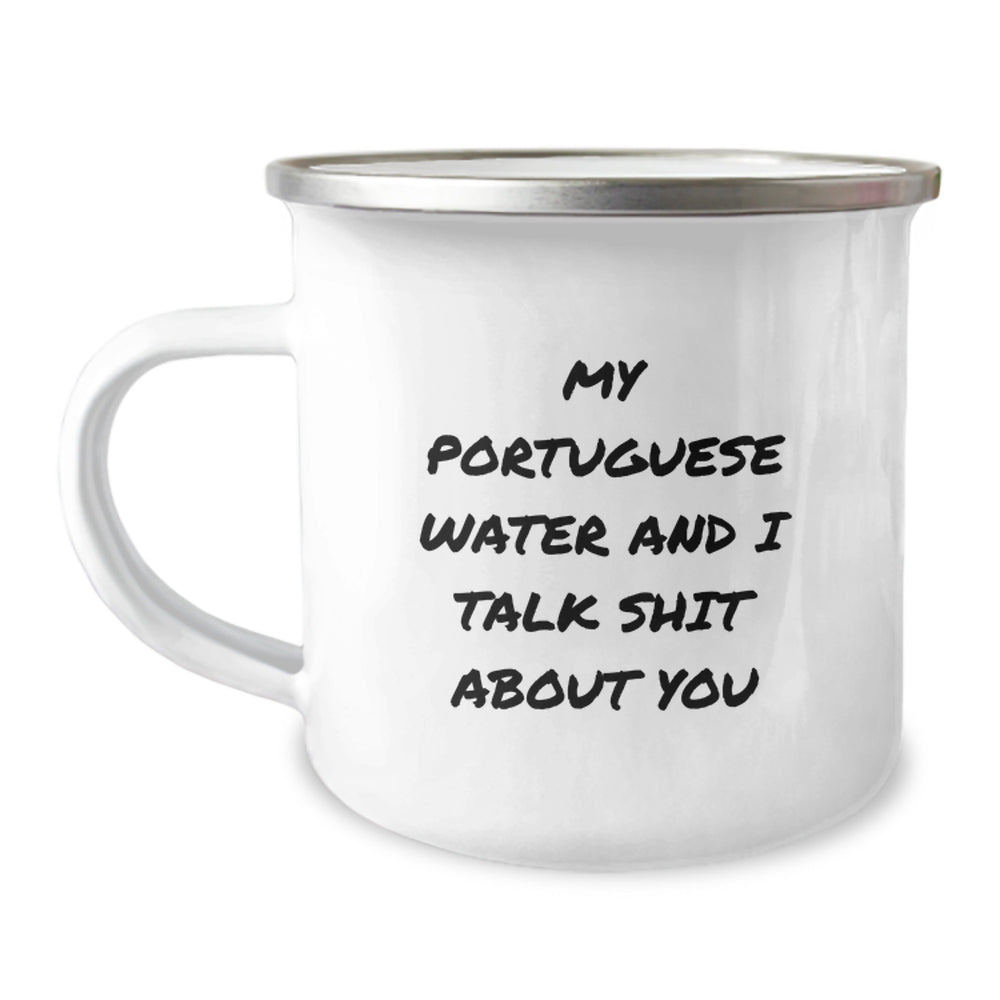 Unique Portuguese Water Dog Gifts for Men, Funny Mugs for Christmas, Gifts from Men to Family and Friends, Camping Mugs with Enamel Finish, Portuguese Water Dog Lovers Quote - Image 1