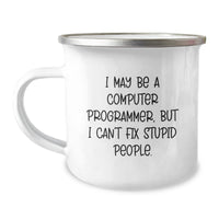 Load image into Gallery viewer, Funny Computer Programmer Gifts from Friends - &#39;I May Be A Computer Programmer, But...&#39; Camping Mug for Graduation - Image 1
