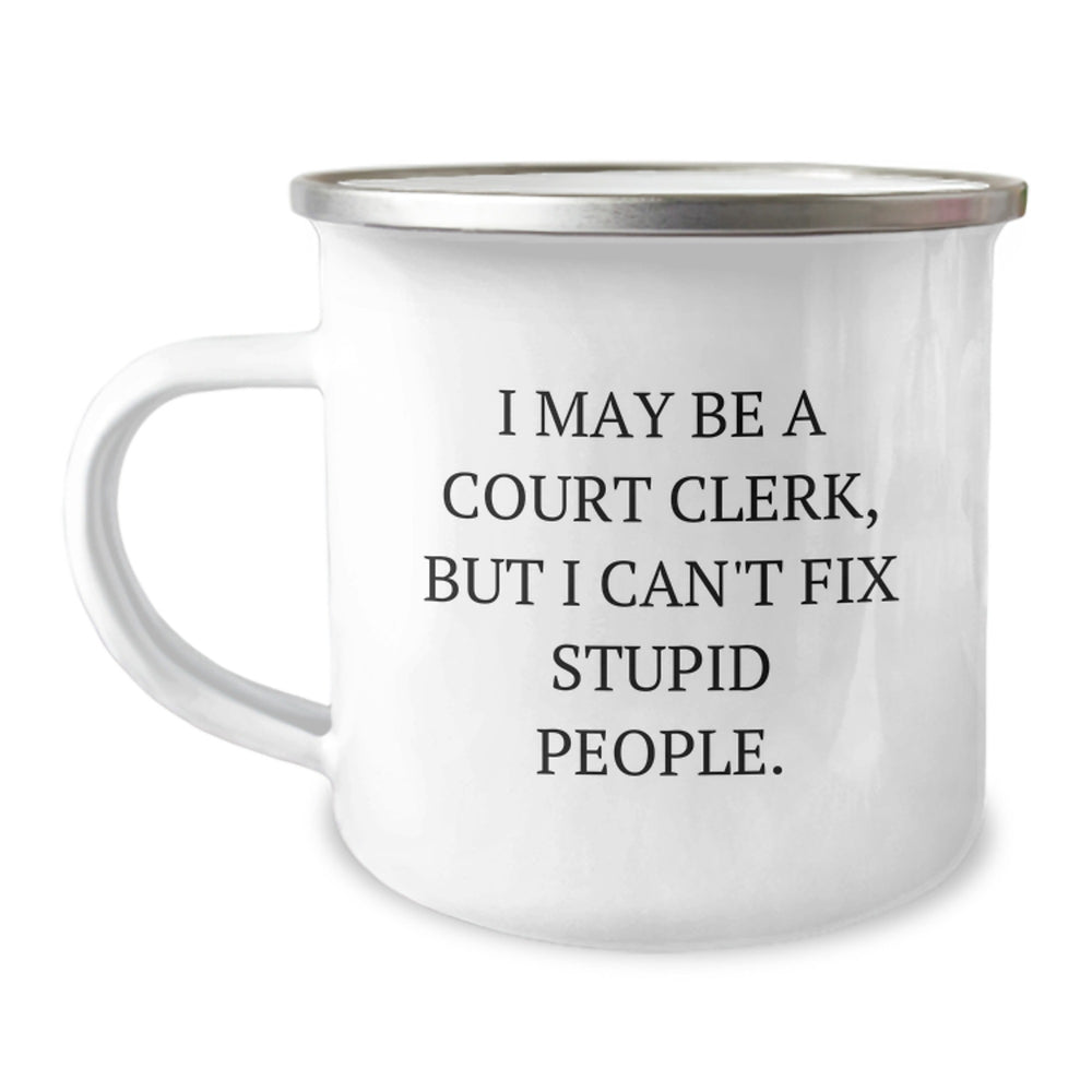 Funny Court Clerk Gifts from Men to Women Camping Mug for Court Clerk Christmas Unique Gifts - Image 1