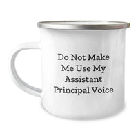 Load image into Gallery viewer, Funny Assistant Principal Gifts - &#39;Do Not Make Me Use My Assistant Principal Voice&#39; Camping Mug for Birthday - Gifts from Friends to Assistant Principals - Image 1
