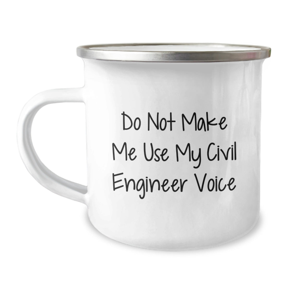 Funny Civil Engineer Christmas Unique Gifts from Family for Him - 'Do Not Make Me Use My Civil Engineer Voice' Camping Mug - Image 1