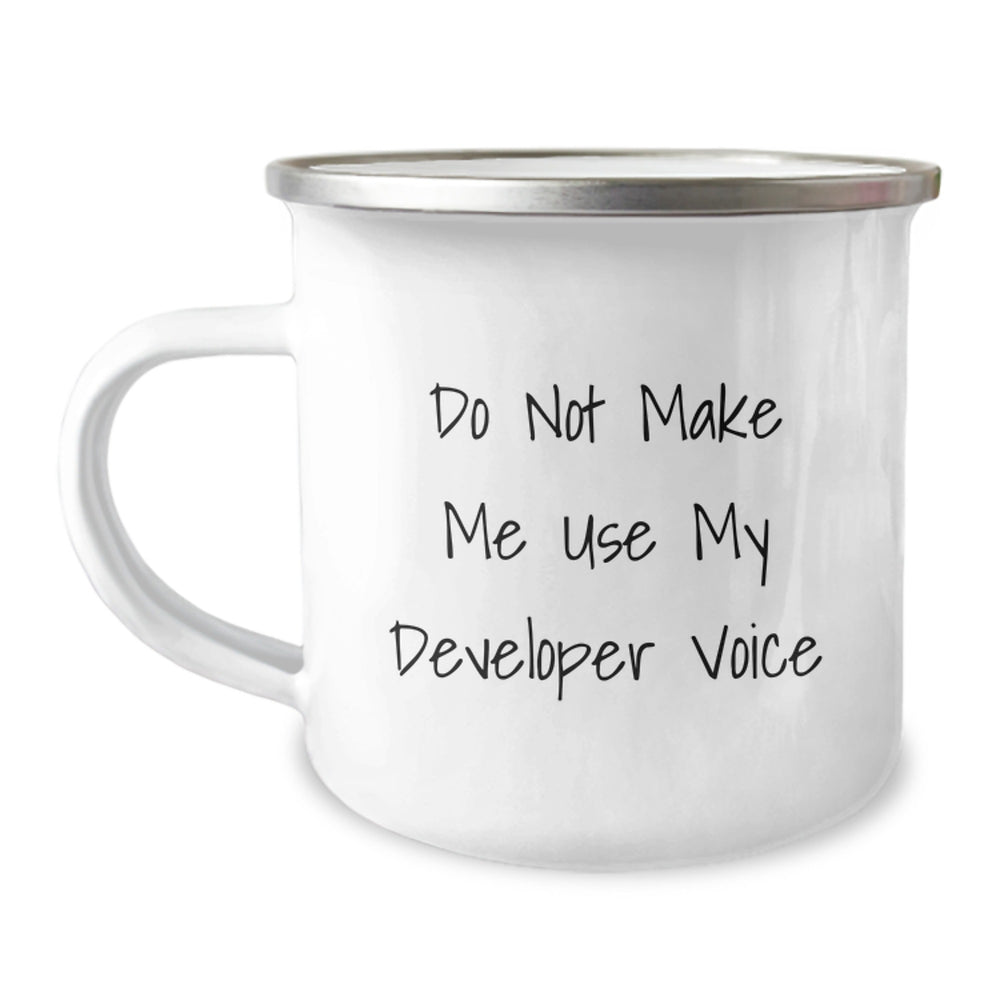 Funny Developer Gifts from Friends for Men Christmas Unique Mugs with 'Do Not Make Me Use My Developer Voice' Quote - Image 1