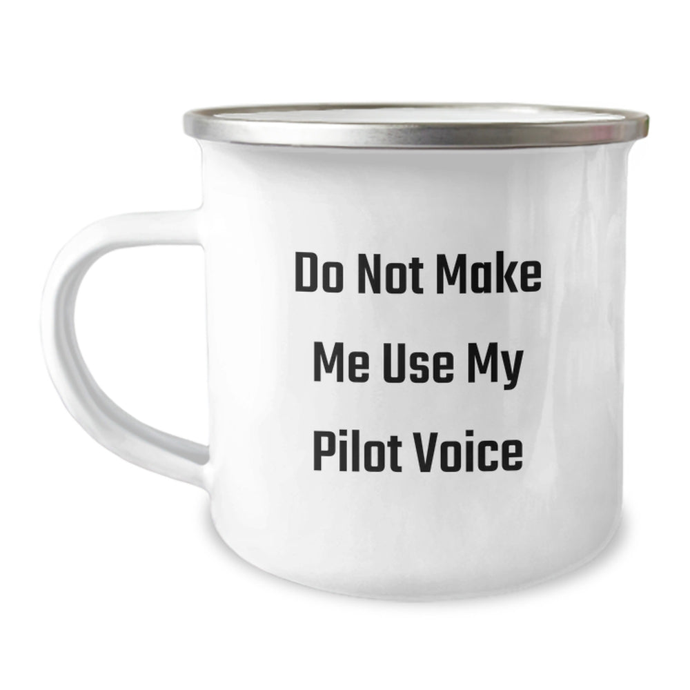 Funny Pilot Gifts, Christmas Unique Gifts for Pilot Friends, 12 oz Stainless Steel Camping Mug - Image 1