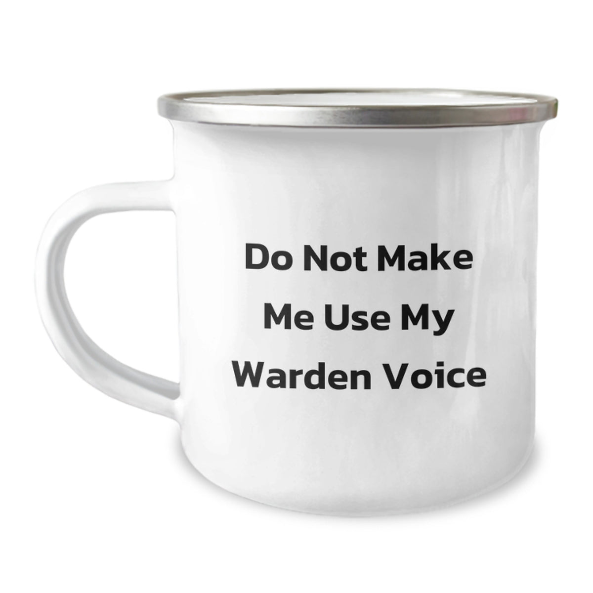 Warden Camping Mug, Funny Christmas Unique Gifts from Friends to Warden Lovers, Unique Do Not Make Me Use My Warden Voice Mugs - Image 1