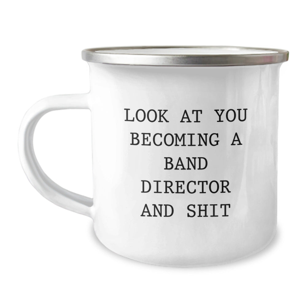 Gifts from Friends, Funny Band Director Camping Mug for Men, Christmas Unique Gifts for Band Director - Image 1