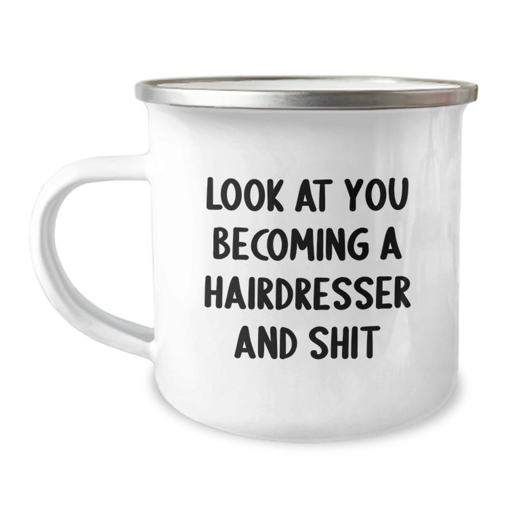 Gifts for Hairdresser Friends - Funny Hairdresser Mug, Camping Mugs for Christmas Unique Gifts from Family - Image 1