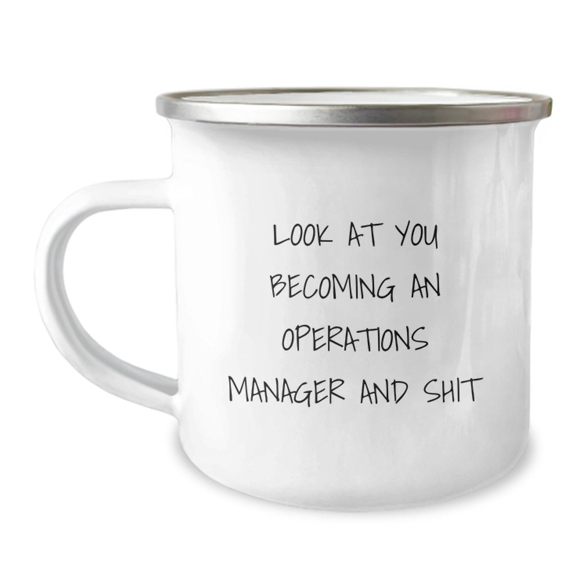 Funny Operations Manager Gifts for Men - 'Look At You Becoming An Operations Manager And Shit' Camping Mug, Christmas Unique Gifts from Friends to Family - Image 1