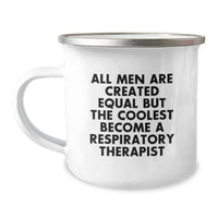 Load image into Gallery viewer, Respiratory Therapist Gifts from Friends - Inspirational Funny Quote Camping Mug for Graduation, Gifts for Respiratory Therapist, 12 oz Stainless Steel with Enamel Finish - Image 1
