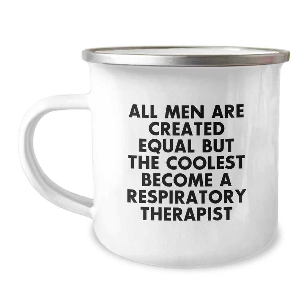 Respiratory Therapist Gifts from Friends - Inspirational Funny Quote Camping Mug for Graduation, Gifts for Respiratory Therapist, 12 oz Stainless Steel with Enamel Finish - Image 1