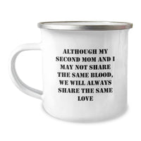 Load image into Gallery viewer, Funny Second Mom Gifts, Christmas Unique Mugs for Second Mom, Enamel Camping Mugs with Inspirational Quote &#39;Although My Second Mom&#39; - Image 1
