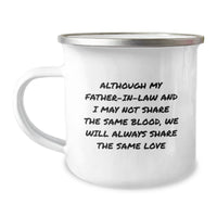 Load image into Gallery viewer, Funny Father-in-law Christmas Camping Mug - Gifts from Family for Father-in-law - &#39;Although My Father-in-law And I May Not Share The Same Blood&#39; - Image 1
