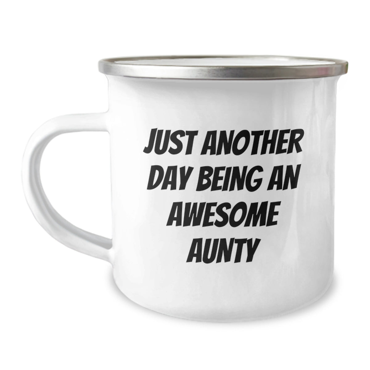 Funny Aunty Gifts from Men to Awesome Aunty for Christmas Unique Camping Mugs with Just Another Day Being An Awesome Aunty Quote - Image 1