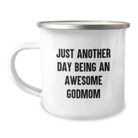 Load image into Gallery viewer, Godmom Camping Mug, Funny Quote, Gifts from Family, for Awesome Godmom, Perfect for Mother's Day - Image 1