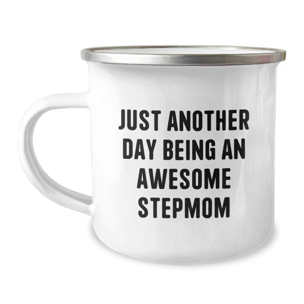Gifts from Men for Stepmom, Funny Stepmom Camping Mug - Just Another Day, Unique Christmas Unique Gifts for Women - Image 1