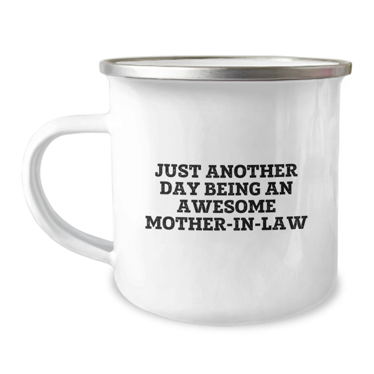Funny Mom-in-law Christmas Camping Mug Gifts from Family, Just Another Day Being An Awesome Mom-in-law, 12 oz Stainless Steel Mug - Image 1