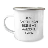 Load image into Gallery viewer, Funny Papa Gifts for Him, Camping Mug with Quote Just Another Day Being An Awesome Papa, Christmas Unique Presents from Family - Image 1
