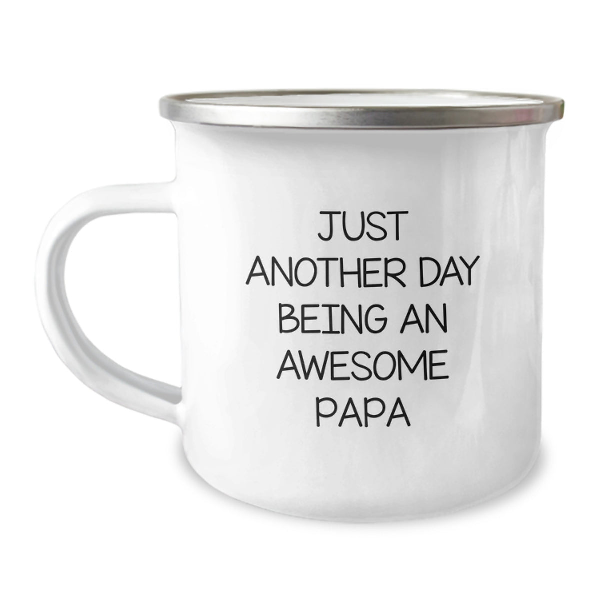 Funny Papa Gifts for Him, Camping Mug with Quote Just Another Day Being An Awesome Papa, Christmas Unique Presents from Family - Image 1
