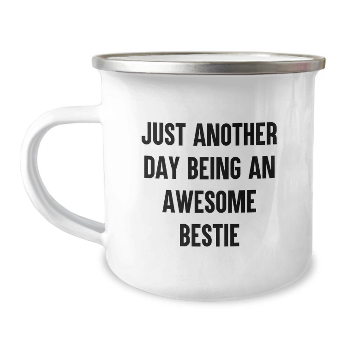 Funny Bestie Gifts for Women Camping Mug - 'Just Another Day Being An Awesome Bestie', Bestie Friends Christmas Unique Gifts from Women - Image 1