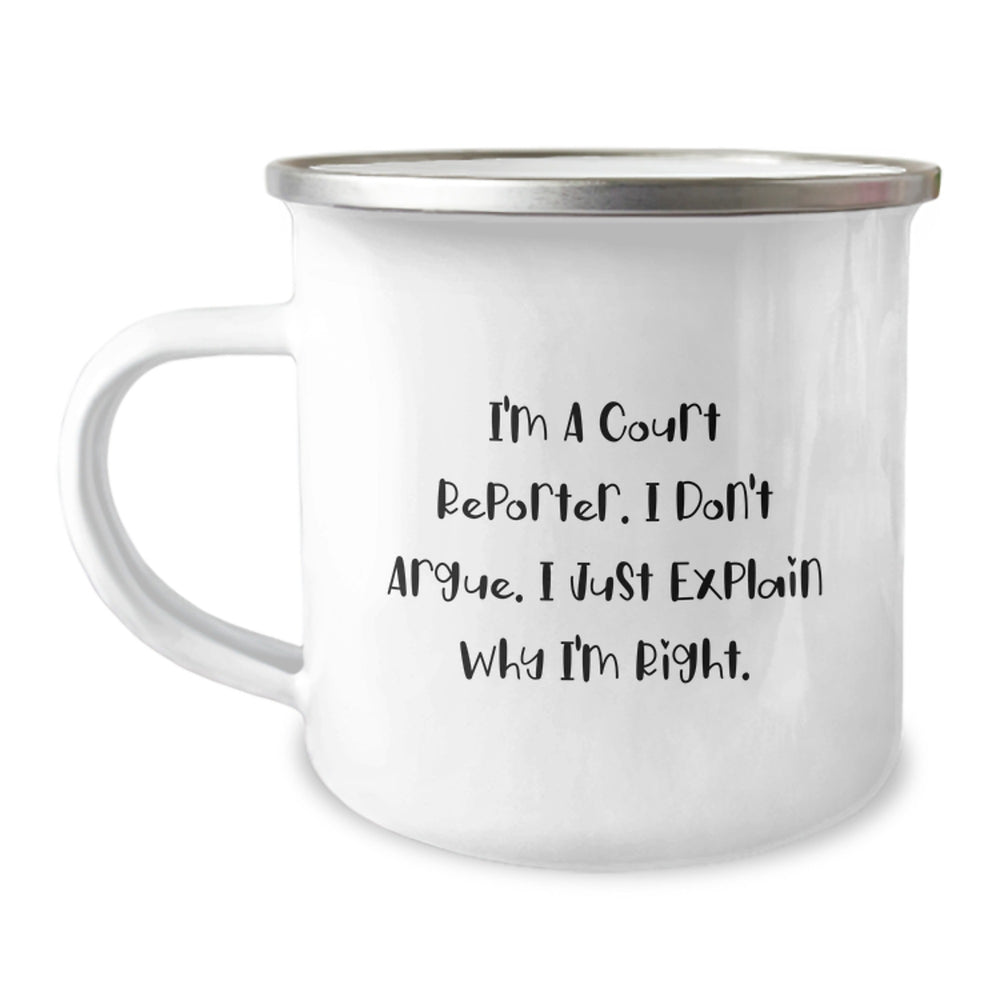 Funny Court Reporter Camping Mug Gifts from Friends to Court Reporters Christmas Unique Presents - Image 1