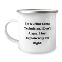 Load image into Gallery viewer, Funny Crime Scene Technician Christmas Unique Gifts for Men - &#39;I&#39;m A Crime Scene Technician&#39; Enamel Camping Mug, Perfect Holiday Present for Friends and Family - Image 1
